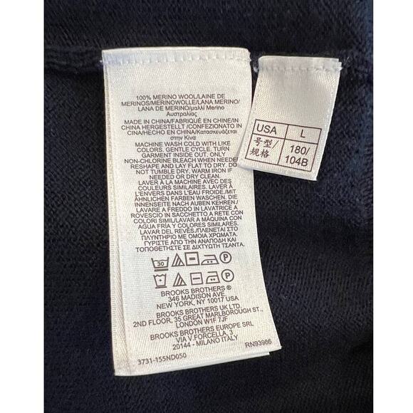 Brooks Brothers Fine Merino Wool V-Neck Washable Sweater Size Large - Picture 4 of 7